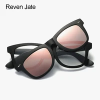 reven jate polarized sunglasses frame magnetic glasses frame tr 90 plastic clipo ons for men and women sunwear protection