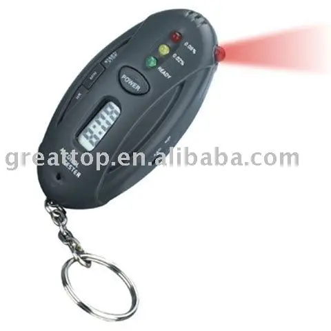 Профессиональный мини Алкотестер брелок с красной подсветкой светодиодный