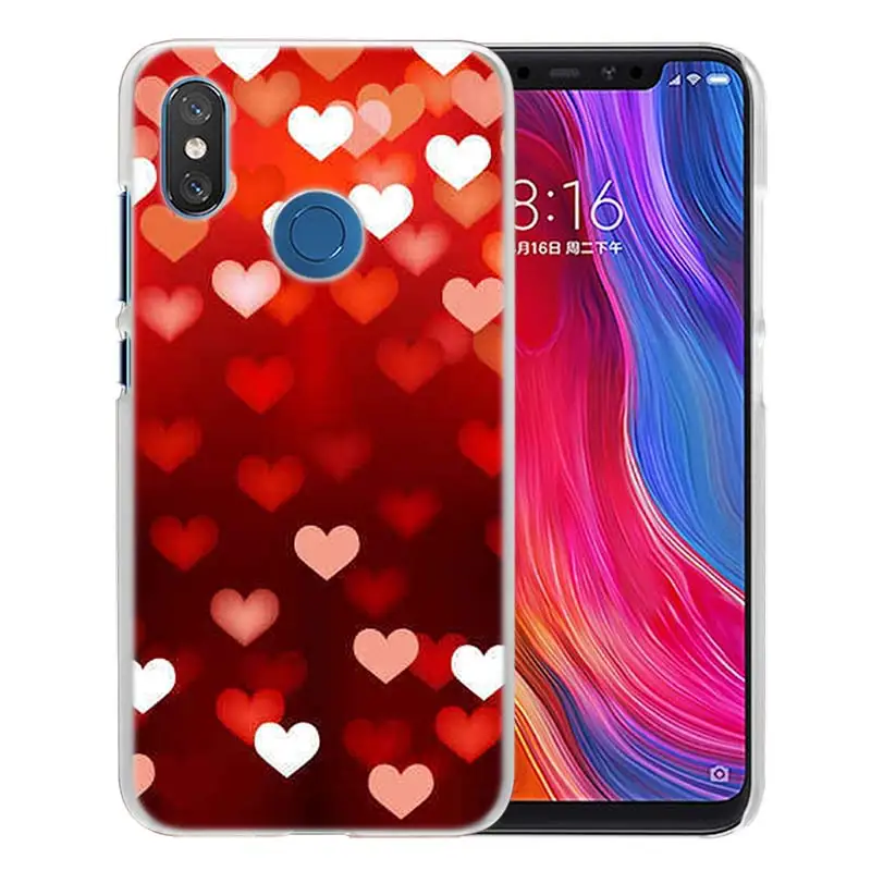 Для Xiao mi Red mi Note 7 Go 6 6A Pro S2 5 Plus 4X mi Play 8 lite A2 A1 Прозрачный жесткий пластиковый чехол для украшения блестящий красный - Цвет: 02