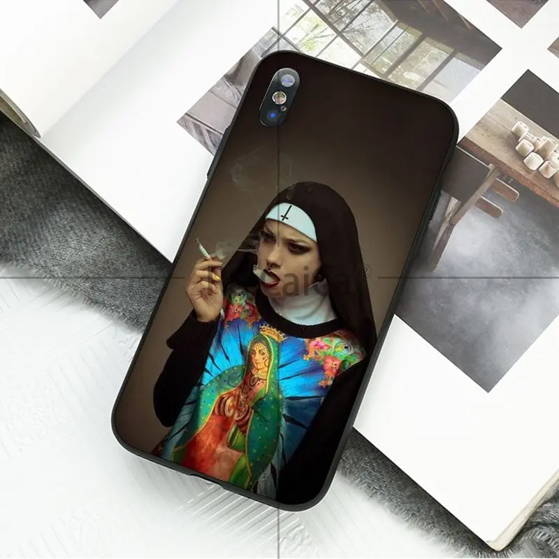 Ruicaica Sister nun Сделай Сам роскошный высокий протектор на конце чехол для iPhone 6S 6plus 7