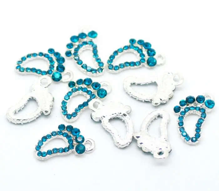 Doreenbeads/розница 10 шт. милые серебряные подвески с павлиньим синим горным хрусталем