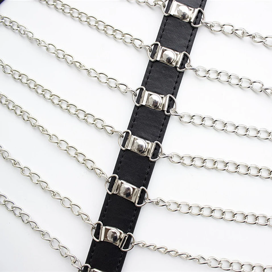 CamaTech сексуальный ошейник бондаж с металлической цепочкой женская кожаная