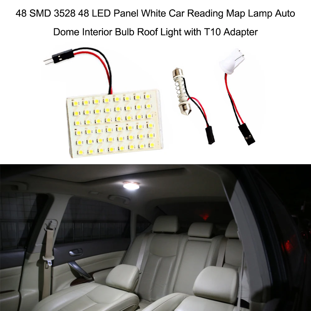 48 SMD 3528 12 Светодиодный Панель белый автомобиль для чтения карты лампа авто