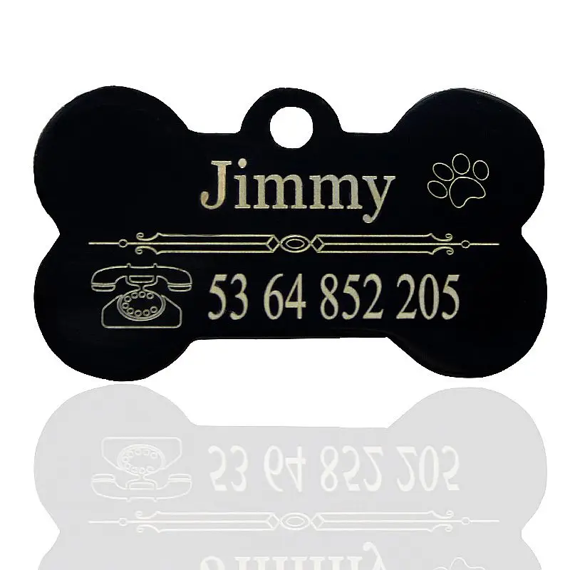 Бирка для удостоверения личности собаки в форме кости из нержавеющей стали