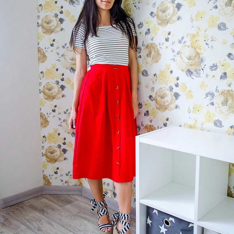 Летние Юбки Женская высокая эластичная талия Пляжная одежда Повседневная jupe femme