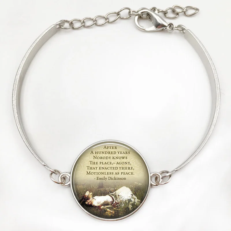 Эмили Дикинсон Цитата через сто лет... ожерелье стеклянная подвеска литературная