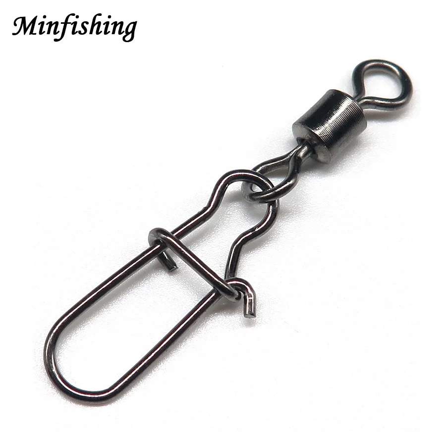 Minfishing 50 шт. Американский вращающийся вертлюг с защелкой рыболовный крючок