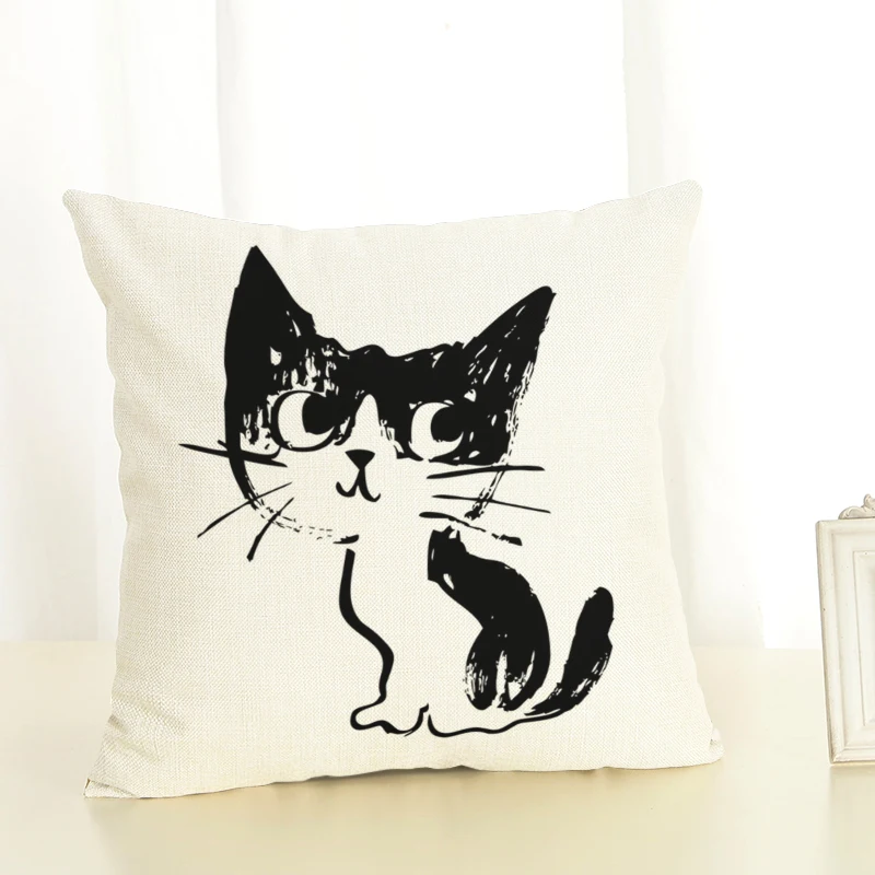 Новый горячий черный Кот серия офисная спальня квадратная Подушка Чехол|pillow case