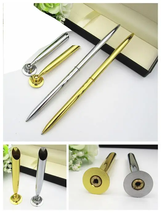Металлический стол ручка держатель для рекламных подарок имеют золотые и