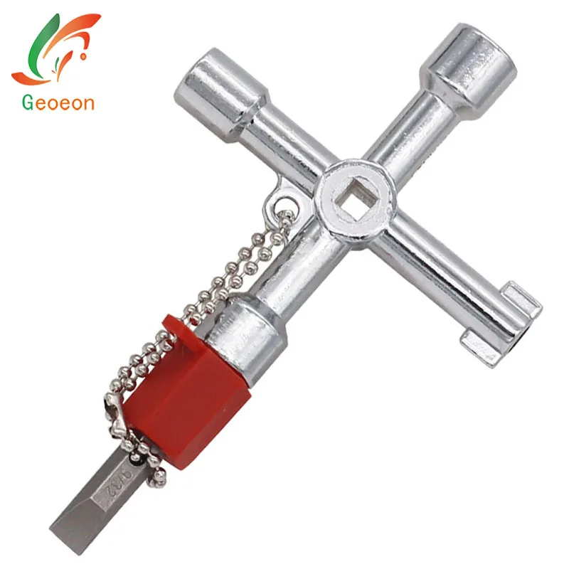 1PC 5 In 1 Cross Switch Key Wrench Spanner Universal Kirsite Square Triangle Train Electrical Cabinet Alloy A53 | Инструменты