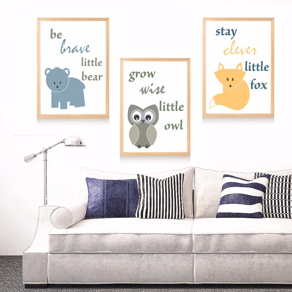 Набор для детской комнаты с лесной тематикой холст Художественная печать Постер