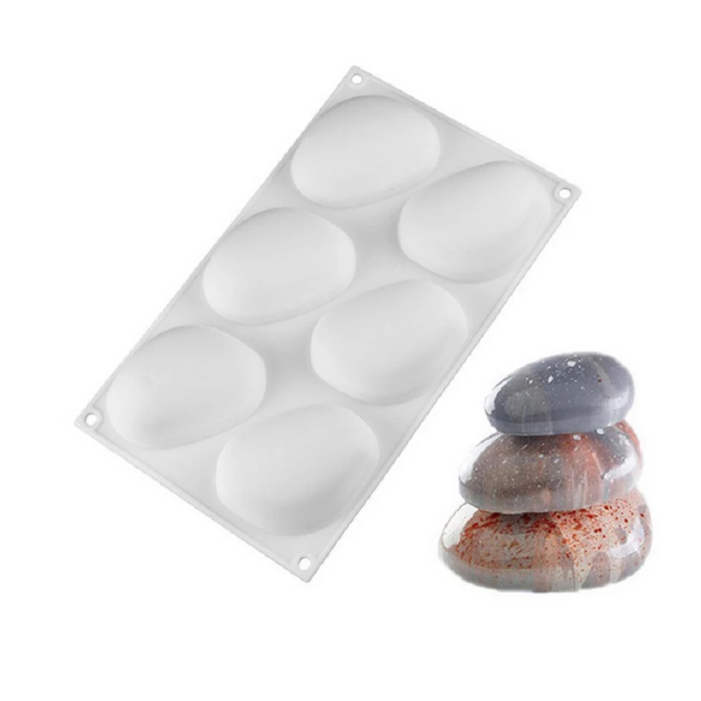 1 Pack Nonstick Silicone Cake Mold 6 Stone Shape Holes Fondant Mousse Making For Home Baking | Дом и сад