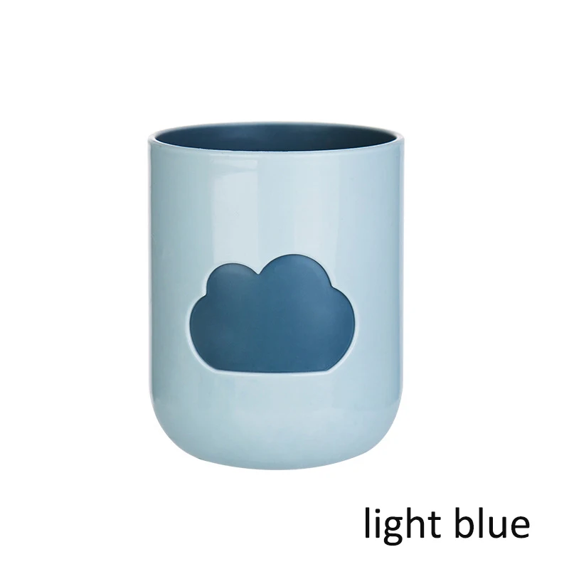 light blue Чашка для зубных щеток с рисунком облака, кружка для мытья зубов, прочные чашки для пар с большим горлышком, Товары для ванной комнаты, чашка для мытья - Цвет: light blue