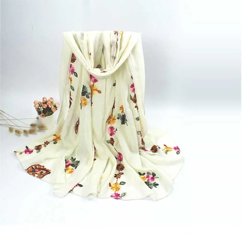 C Этническая Стиль Очаровательная шарфы с вышивкой в традиционном китайском