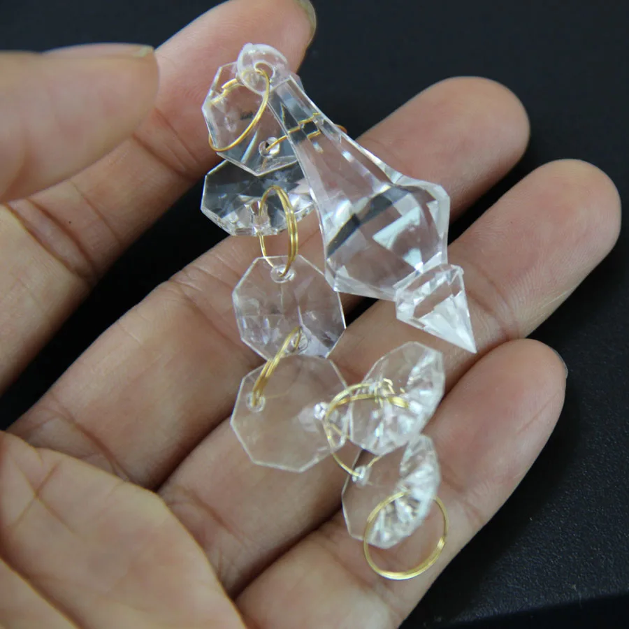 Золотое кольцо прозрачные акриловые хрустальные бусины подвески-гирлянды для