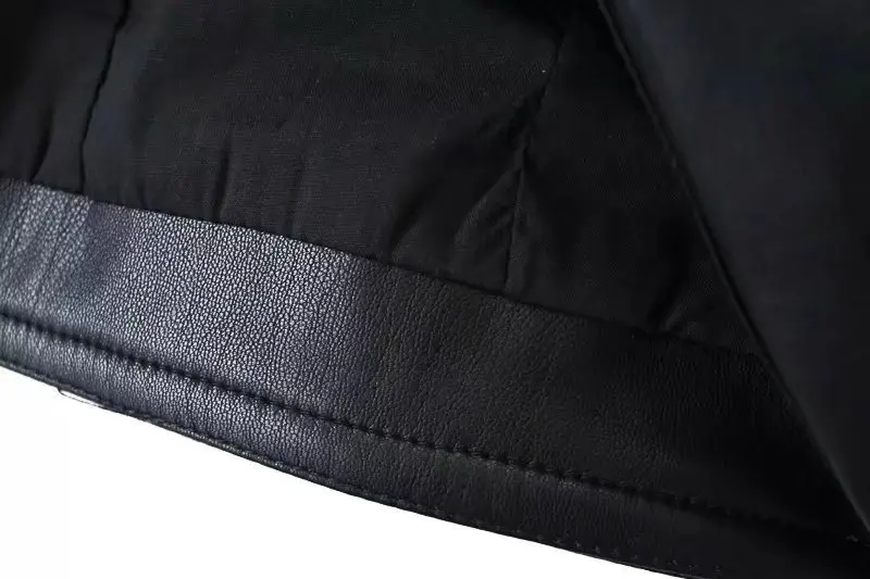 SheMujerSky кожаная куртка женская черная jaqueta de couro feminino veste cuir femme