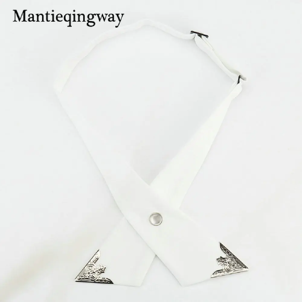 Mantieqingway женский/мужской модный формальный галстук-бабочка красный регулируемый крест галстук унисекс сплошной цвет Свадебный галстук