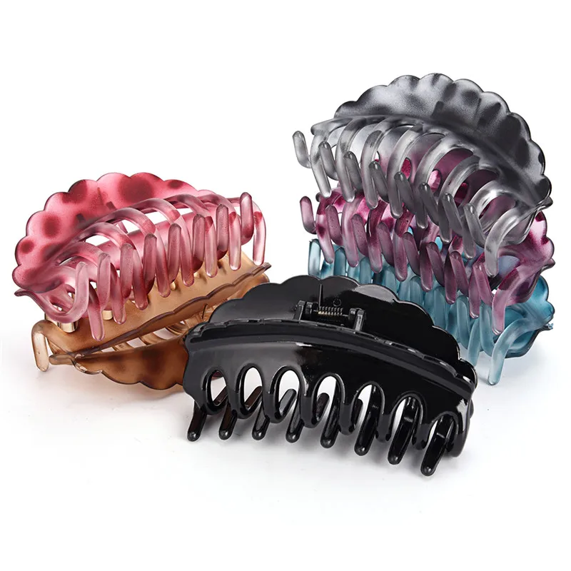 Женские волосы краба когти сплошной цвет большого размера акриловая заколка для