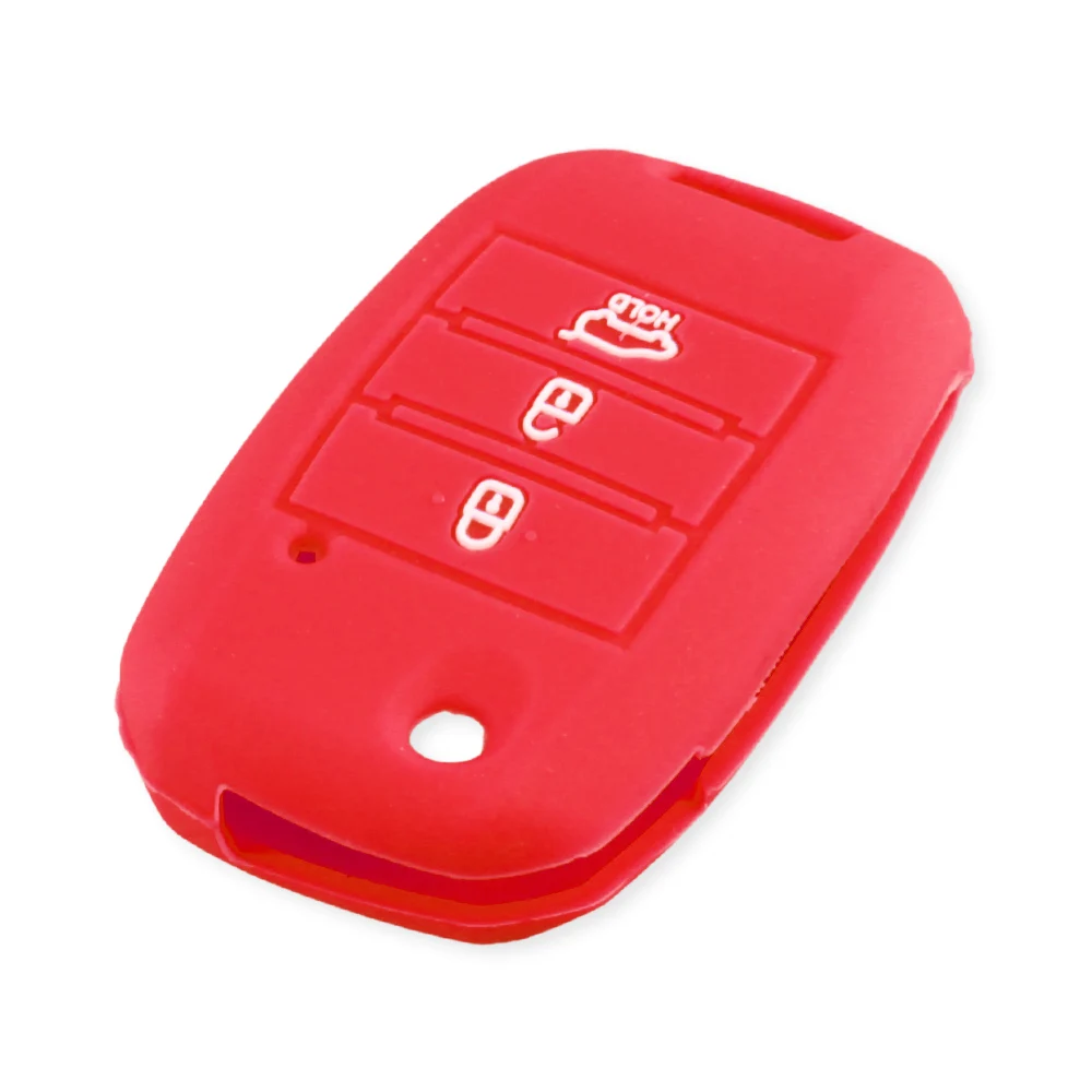 red KEYYOU силиконовый откидной складной чехол для ключа автомобиля для KIA Sid Rio Soul Sportage Ceed Sorento Cerato K2 K3 K4 K5 чехол для дистанционного управления - Название цвета: red
