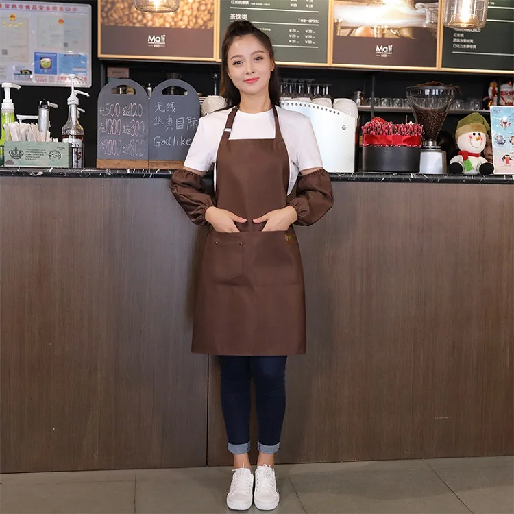 Only apron Модный кухонный фартук для приготовления пищи для женщин и мужчин, Рабочий Фартук, нагрудник с карманами для выпечки ресторана, передник с логотипом на заказ, подарок - Цвет: Only apron