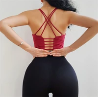 sports bras criss cross back fitness crop top shockproof high impact running workout bra sports wear for women workout clothing