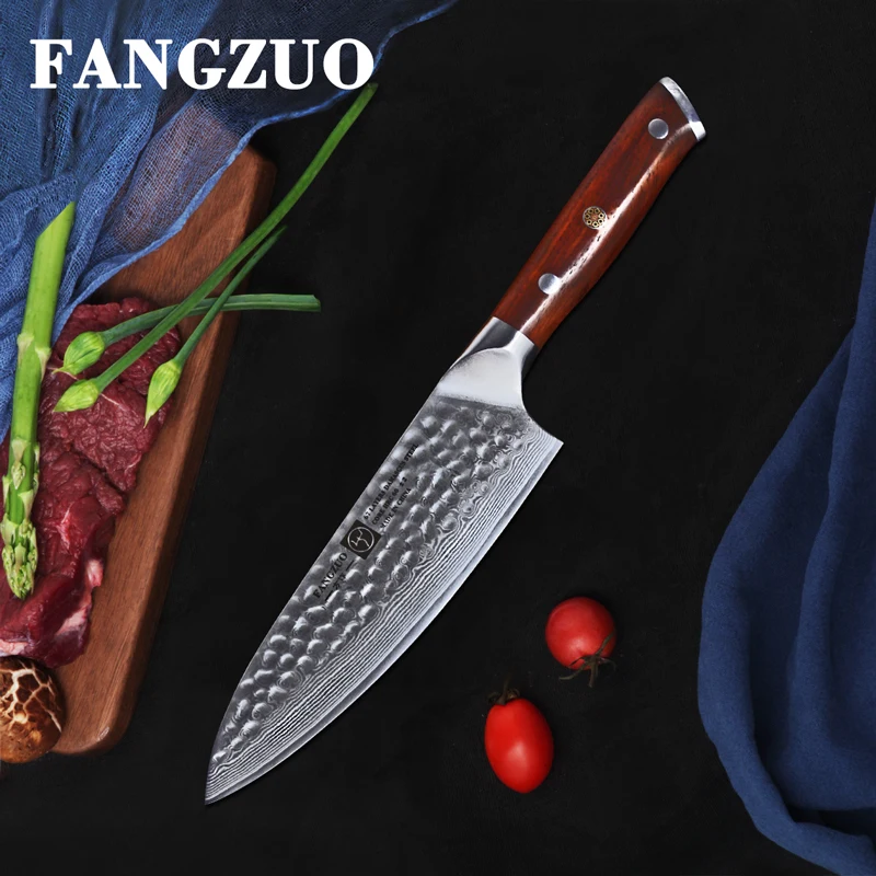 Нож шеф повара FANGZUO из дамасской стали 6 5 дюйма|Кухонные ножи| |