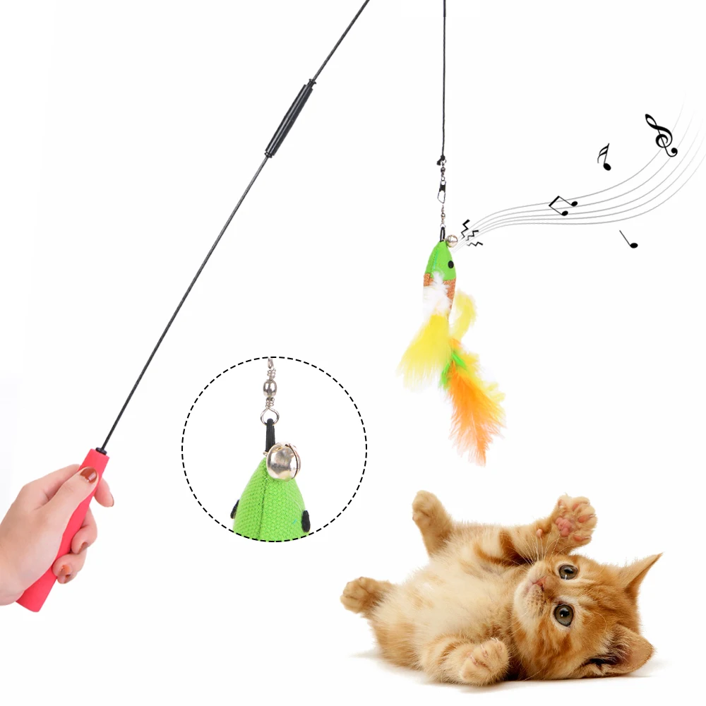 Hoomall высокое качество забавный набор игрушек для кошек 5 сменных перьев головы