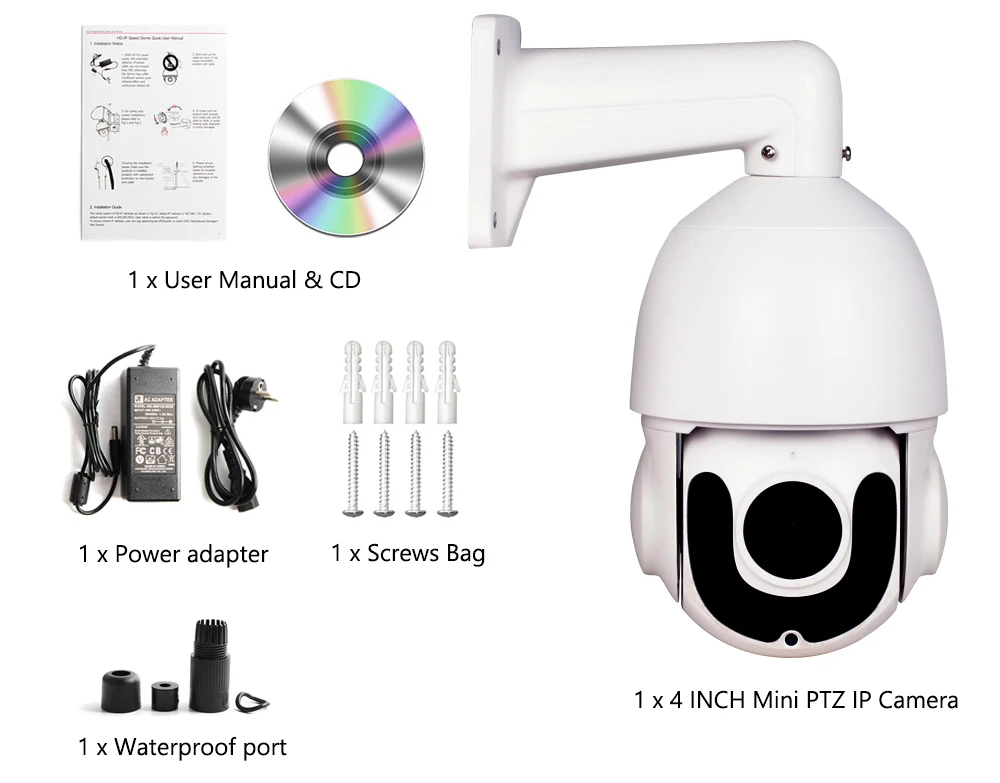 

4MP 5MP PTZ IP Camera 1080P Outdoor ONVIF 30X Zoom Waterproof IP66 Mini Speed Dome Camera H.265 IR 120M CCTV Security Camera