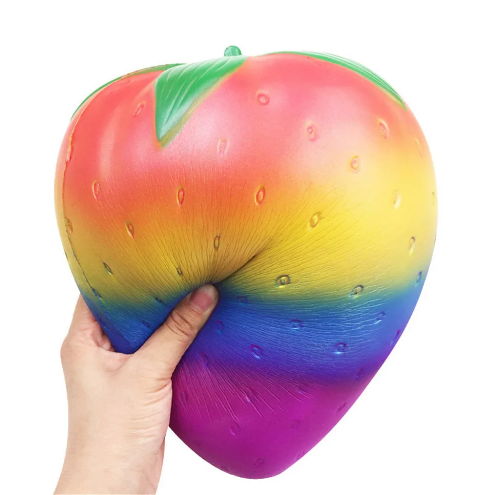 Гигантская супер гигантская мягкая Радужная клубника медленно поднимающаяся