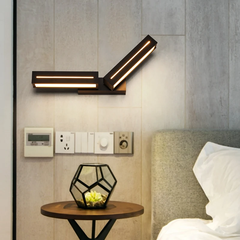 Черный/белый цвет для спальни светодиодный настенный светильник акриловый