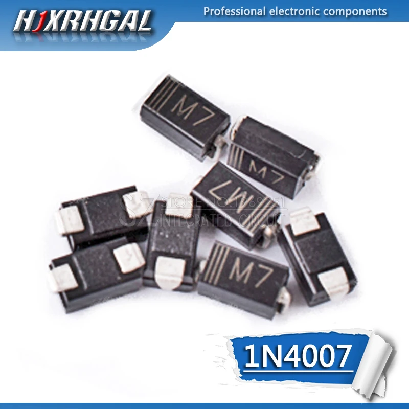 

5pcs 1N4007 M7 SMD DIODE 1A 1000V IN4007 Rectifier Diode