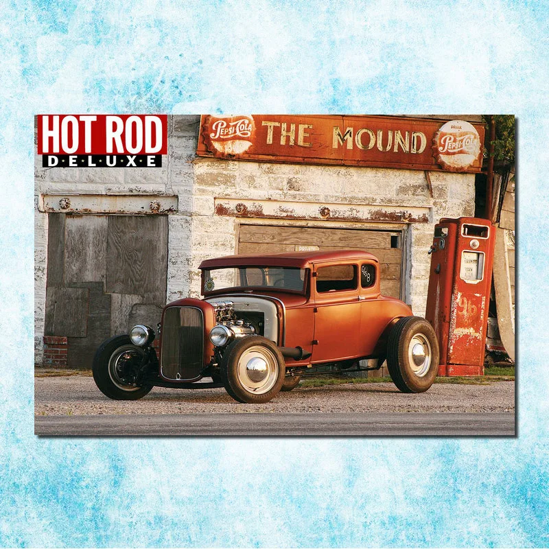 Hot rod muscle car Книги по искусству шелк Холст печати плакатов 13x20 24x36 дюймов работы