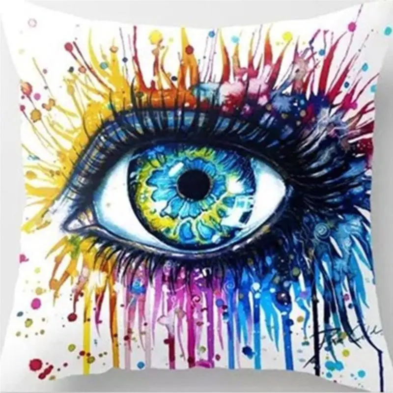 Fashion Colorful Eye Cushion Cover Eyes Decorative Throw Pillow Case Modern Sofa Cushions Cases Home Decor Two Sides 18&quot | Дом и сад