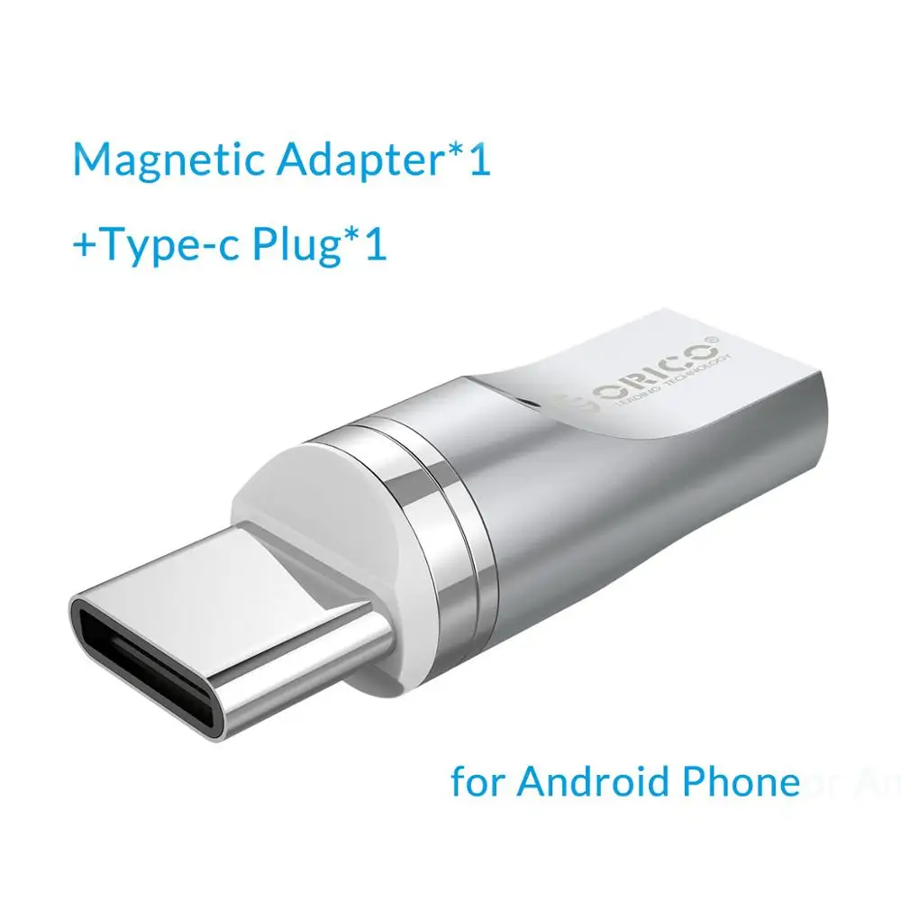 Черный Магнитный адаптер ORICO Micro USB OTG адаптер для зарядки и синхронизации данных для iPhone/Android магнитный разъем type-c - Цвет: Черный