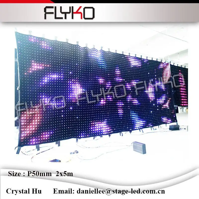 Art center show led edit software P5mm 2*5m video curtain with PC Controller DMX | Лампы и освещение