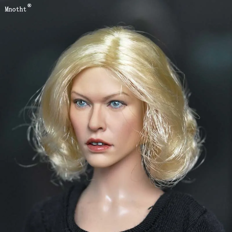 

Mnotht 1/6 Female Head Sculpt Fishion Girl Golden short hair Km13-89 Toys For 12'' Soldie action figure collection ma