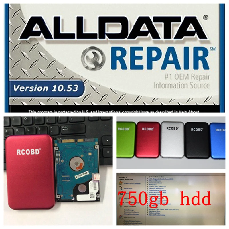 

Newest 2019 Alldata 10.53 all data auto repair software alldata Software in 750GB HDD usb3.0 for cars and trucks fit windows 7/8