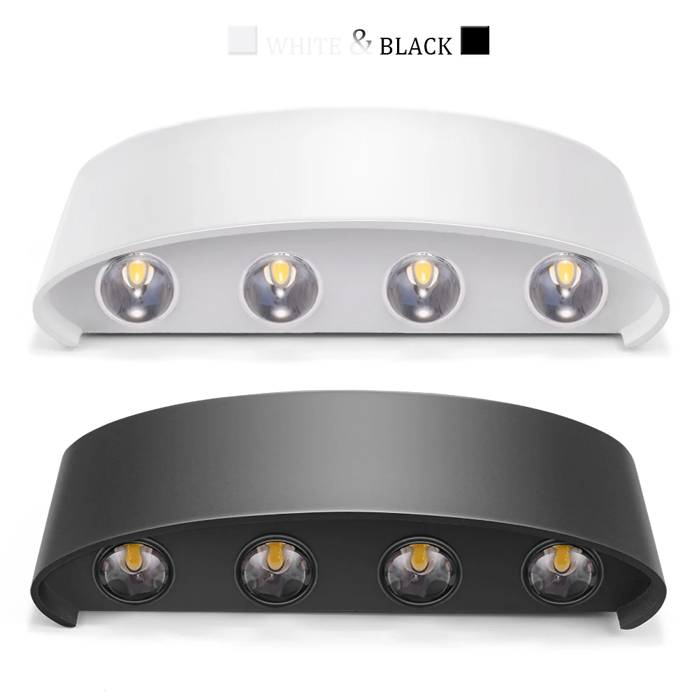8 Вт 8LED COB настенный светильник с двумя головками вверх и вниз водонепроницаемый