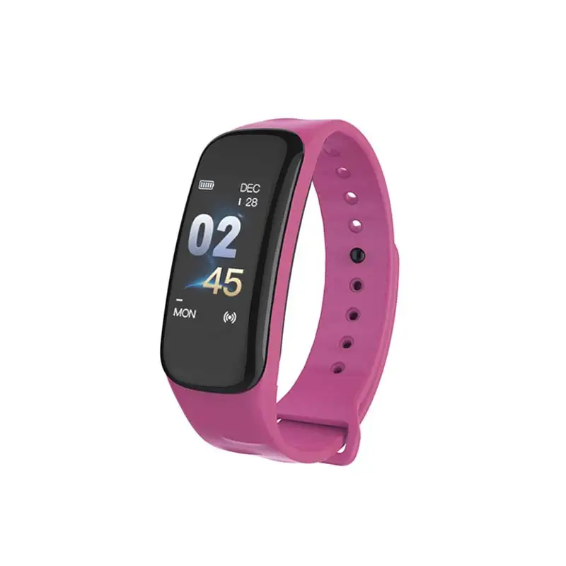 Pink COXANG C1S Wearfit смарт-браслет часы измерение артериального давления монитор сердечного ритма Cardiaco фитнес-трекер умный Браслет - Цвет: Pink