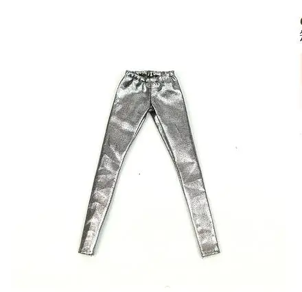 long silver 1/6 золотые, серебряные модные штаны для куклы Барби, обтягивающие брюки, леггинсы для куклы Барби 1/6, аксессуары, комплект одежды - Цвет: long silver