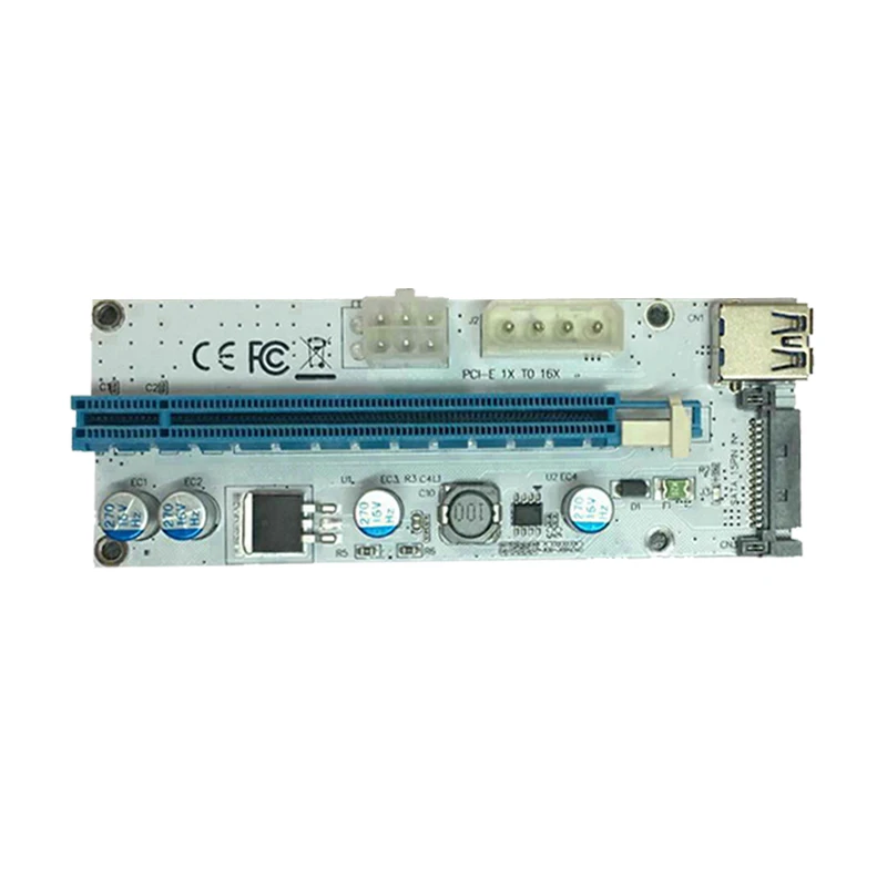 60 см PCI E Express 1X к 16X расширитель переходника адаптер USB 3 0 LED SATA 6 Pin кабель питания