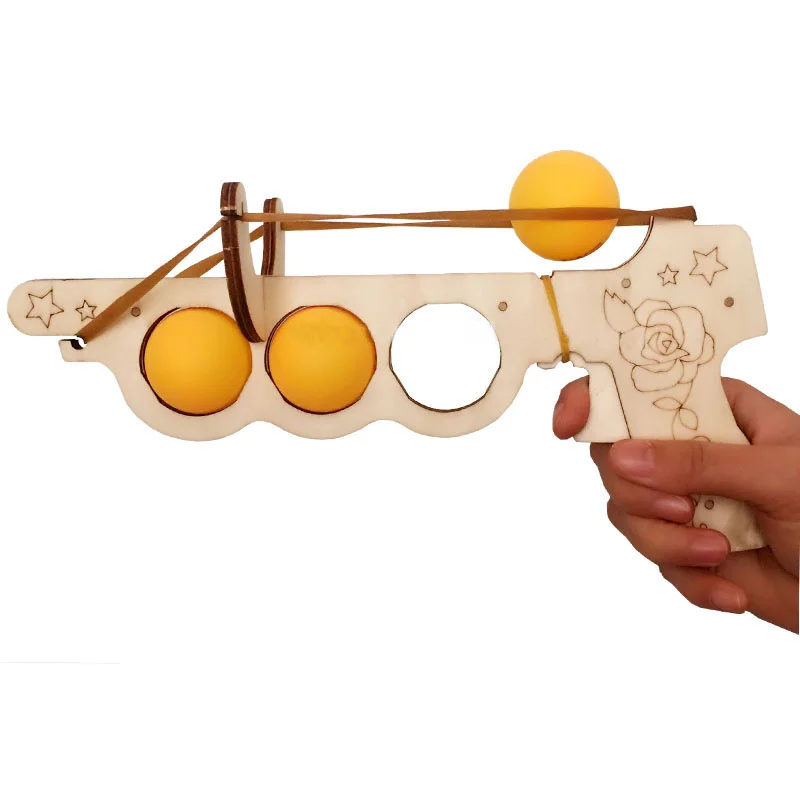 Классическая деревянная игрушка DIY пистолет оружие для настольного тенниса