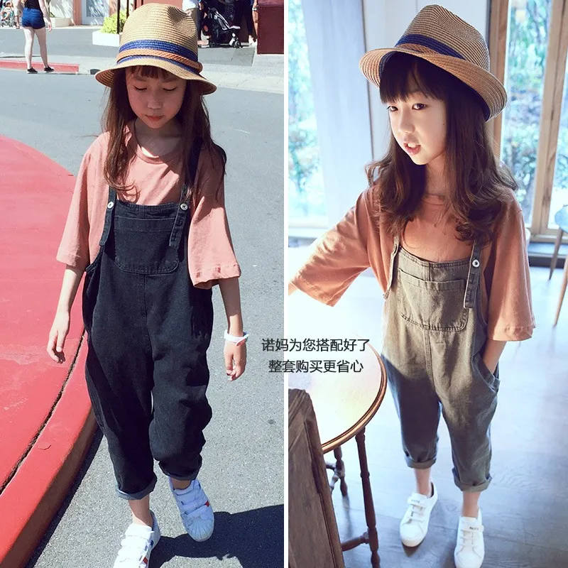 Комбинезоны для девочек подростков джинсовый комбинезон на лямках штаны