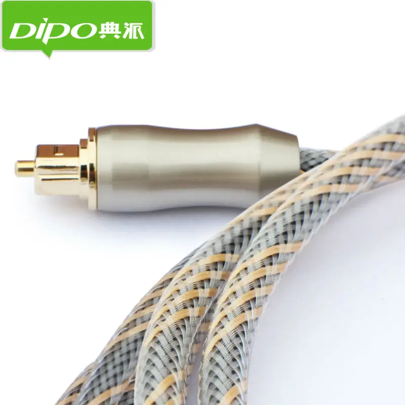 DIPO Цифровой оптический аудио кабель Toslink ТВ SPDIF выход к акустике золотой разъем 1 м