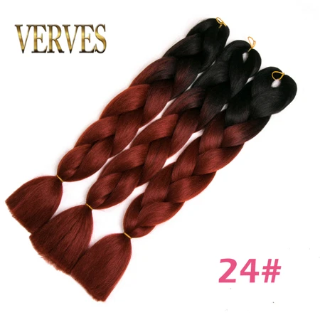 VERVES плетеные волосы, 1 шт., 24 дюйма, вязанные крючком огромные косички, 100 г/шт., синтетические, Омбре, Жаростойкие Волокна, волосы для наращивания, розовые - Цвет: P18/613