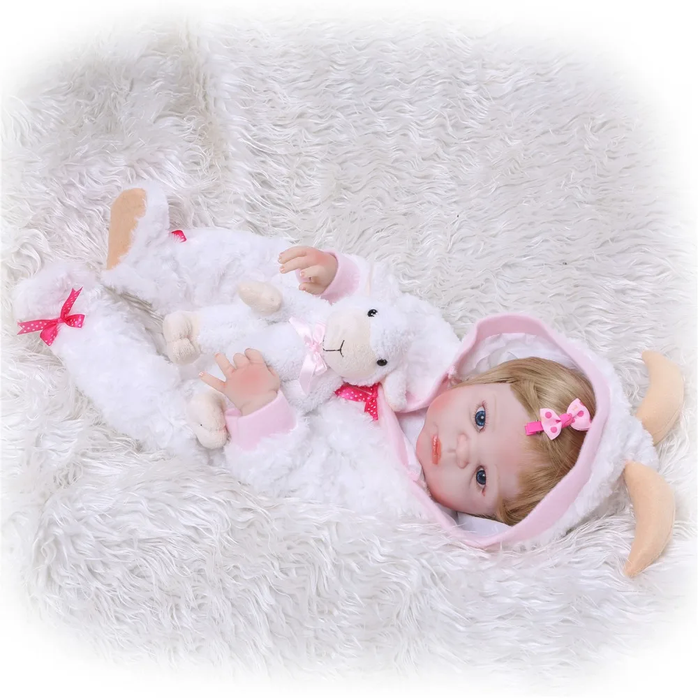 all SIlicone Girl Reborn Babies Doll Toy in Soft white plush clothes Lifelike brown eyes Princess Baby Bonecas Bebe | Игрушки и хобби