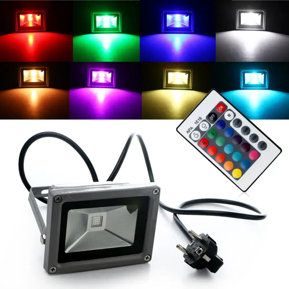 Новое прибытие открытый 10 Вт RGB Водонепроницаемый Светодиодный прожектор ландшафтный светильник с дистанционным управлением украшение дома - Испускаемый цвет: EU