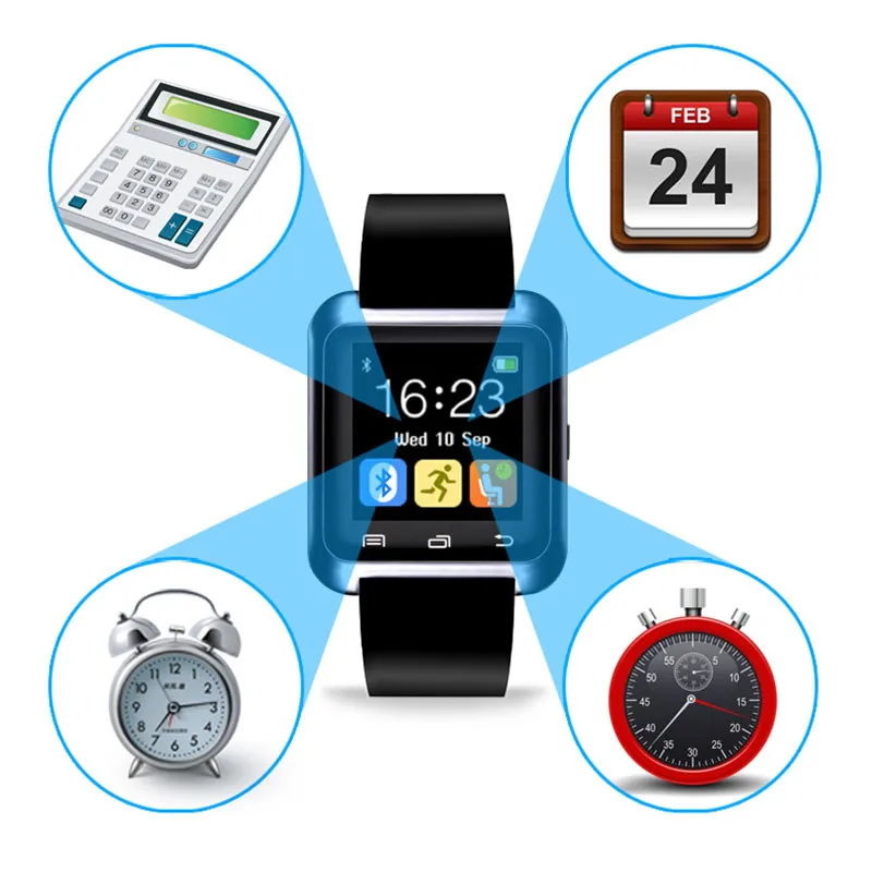 Bluetooth Smart циферблате вызова музыка бледный спортивные наручные Часы