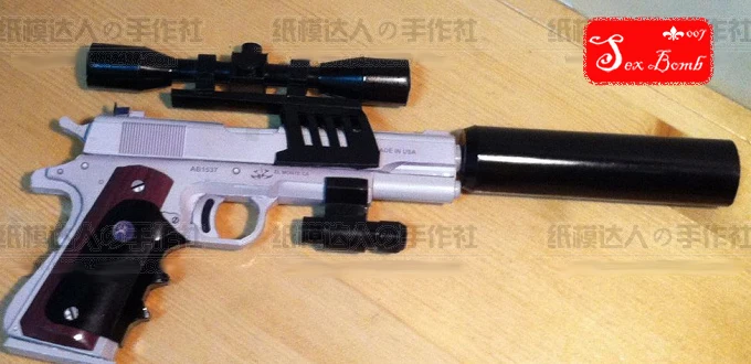 Новинка 2017 Классическая модель автоматического пистолета M1911 бумажная 3D наборы