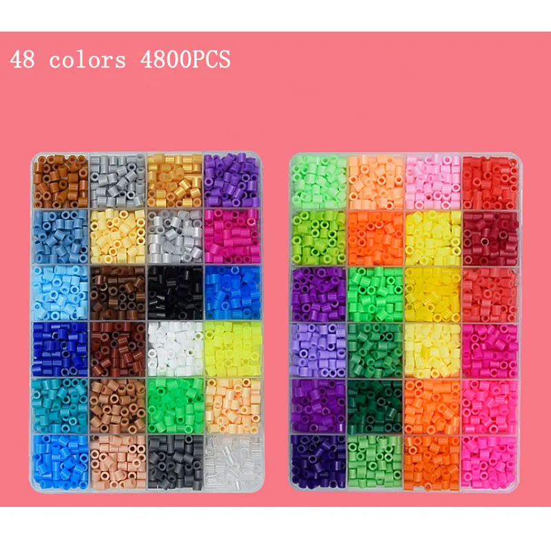 48 цветов бусины Hama 5 мм Perler 4800 шт. для рукоделия сделай сам блоки плавких